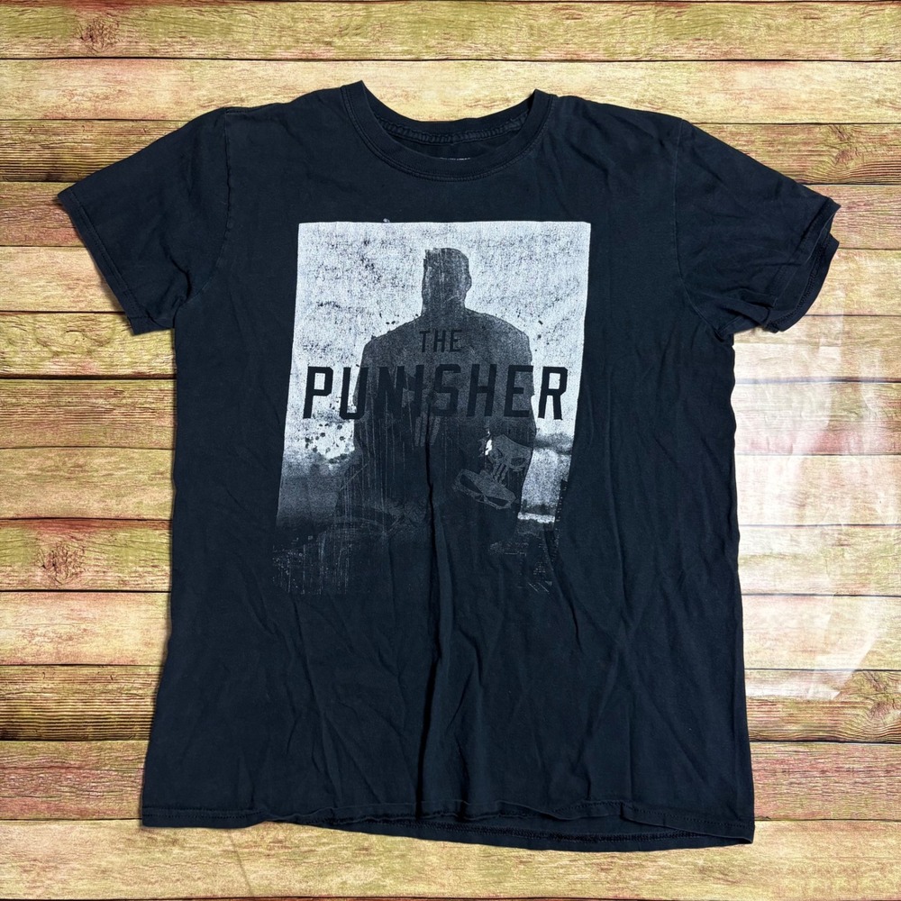 Marvel The Punisher Netflix Series Promo Graphic Tee Shirt Black Frank Castle M